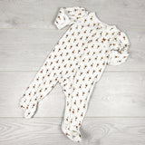 PTOM1 - Carters white zippered floral print cotton sleeper. Size 6 months
