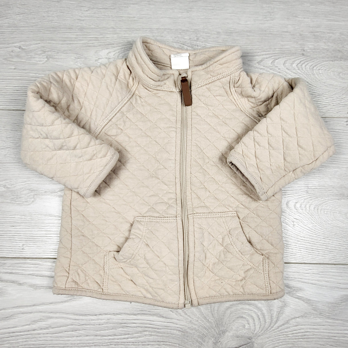 ECRS11 - H and M beige quilted coat. Size 6-9 months