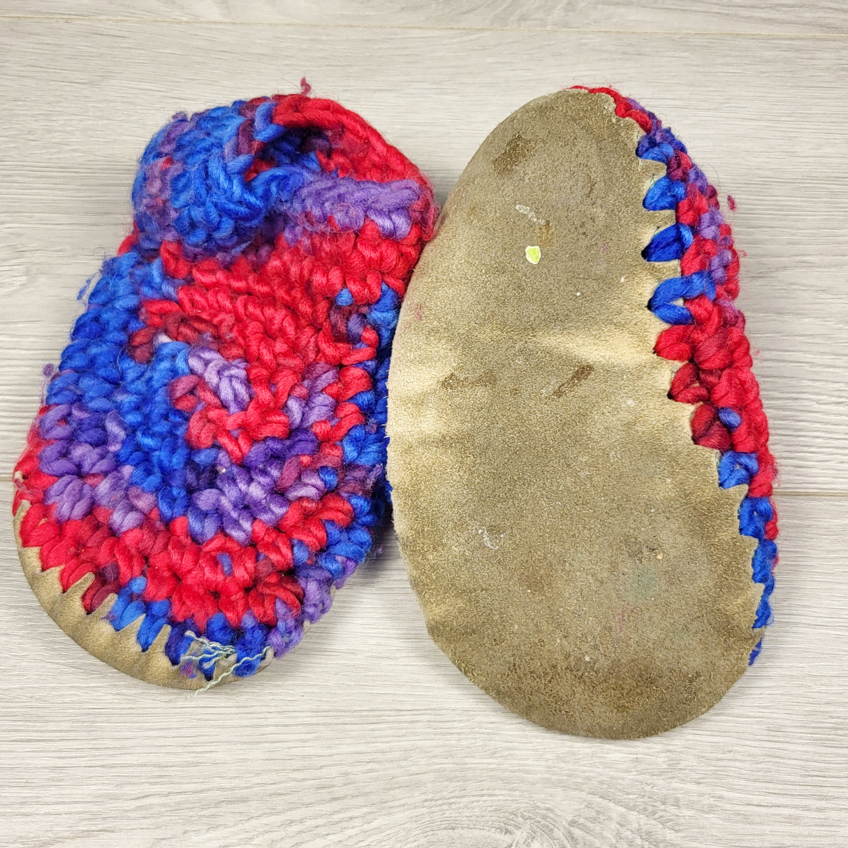 MSK2 - Red and blue Padraig slippers. Size like an 11