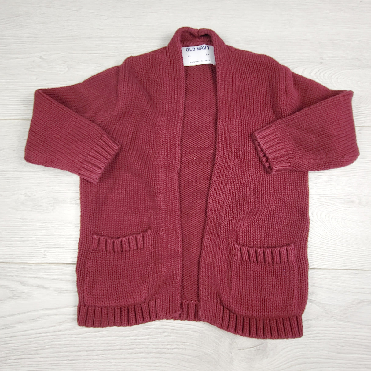 LUGE1 - Old Navy burgundy open cardigan sweater. Size 2T