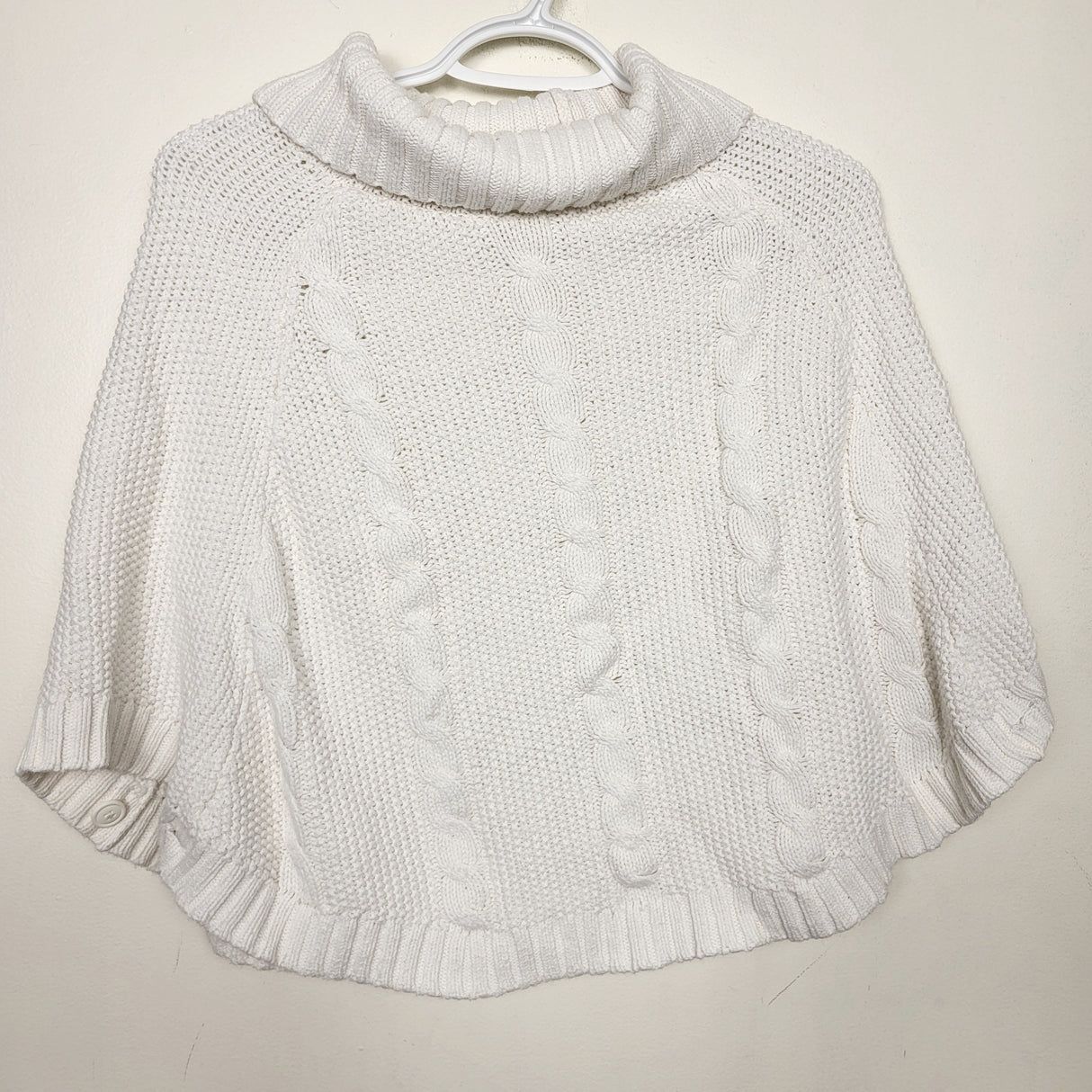MAWA1 - Carters white cable knit poncho. Size 12