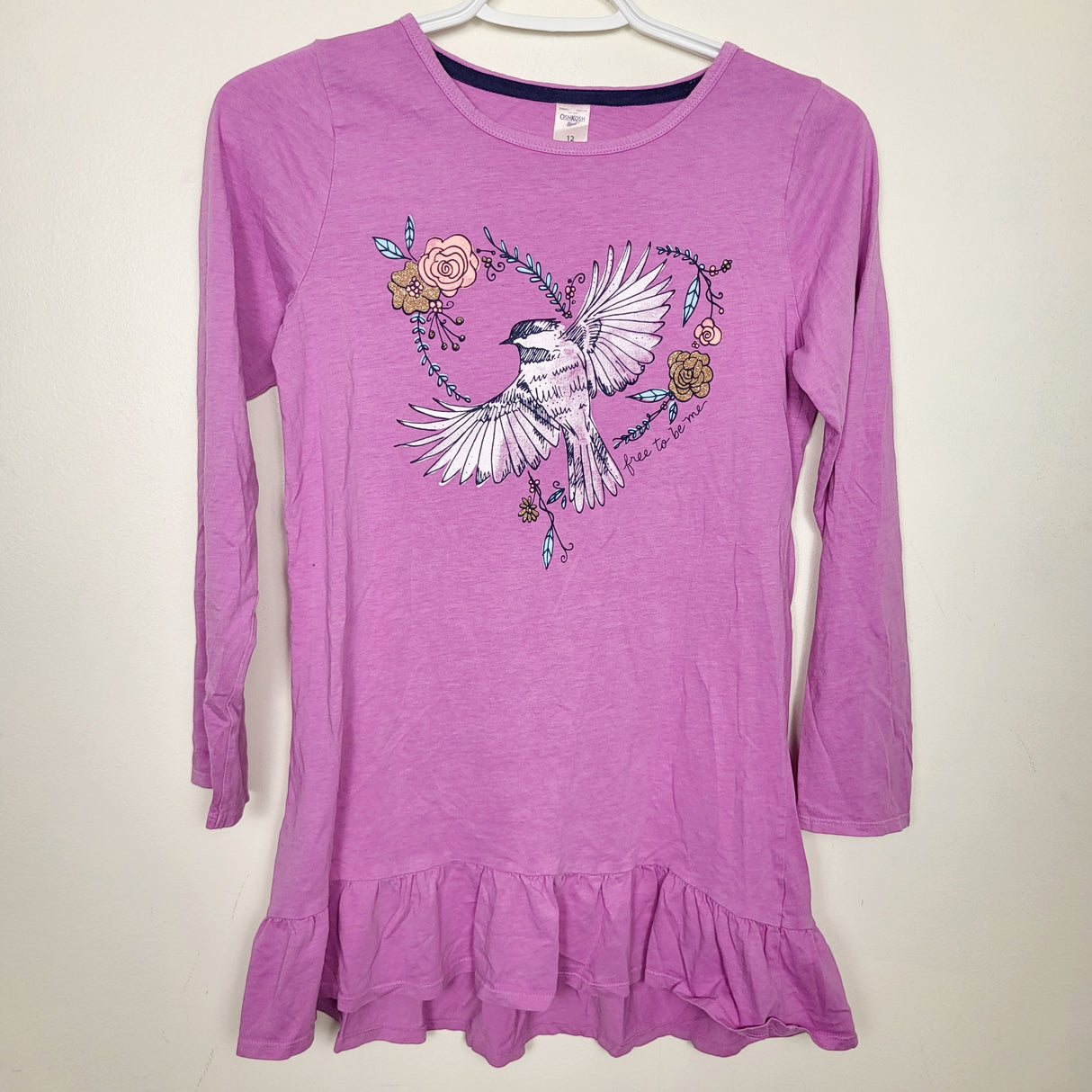 MAWA1 - Oshkosh pink dress with bird. Size 12
