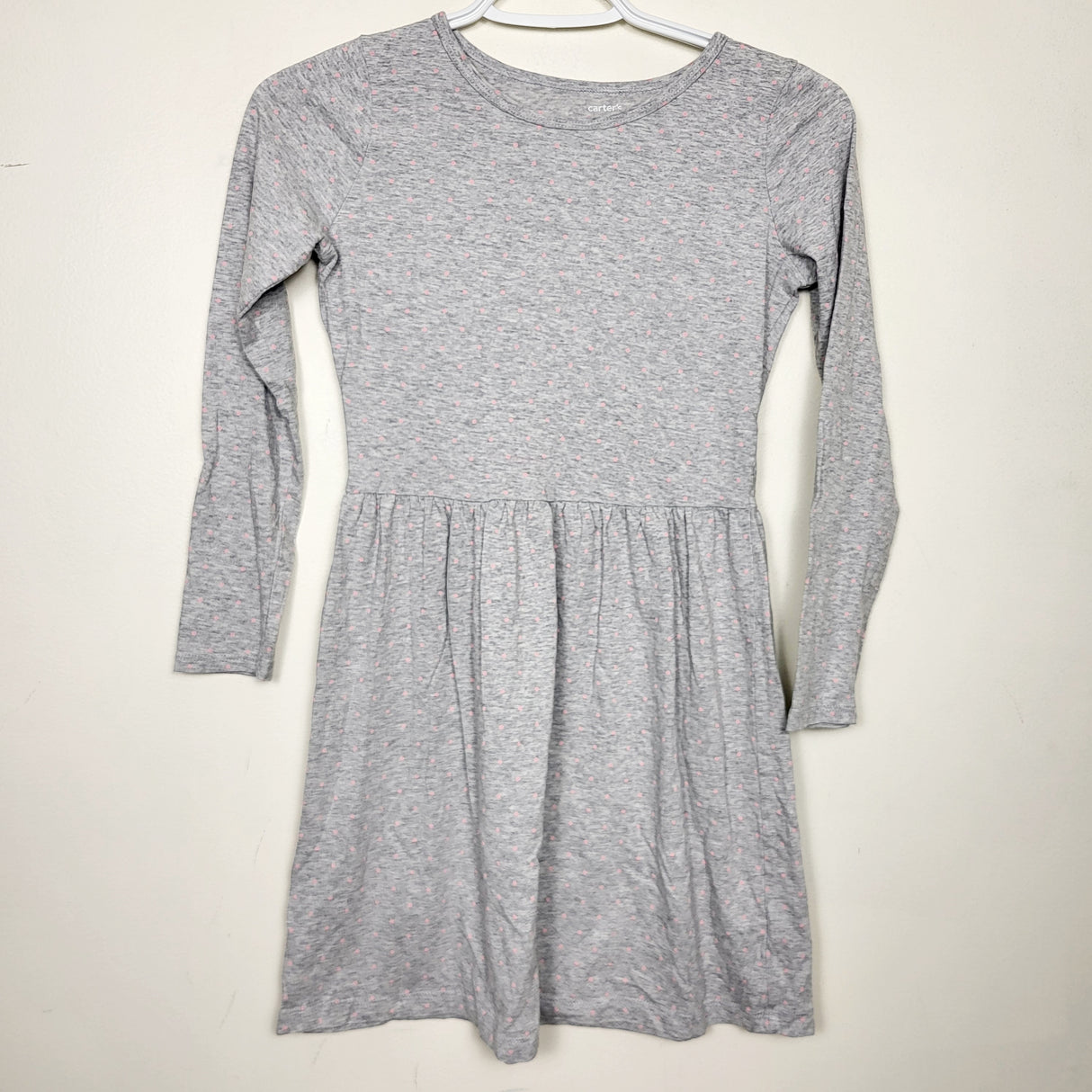 MAWA1- Carters grey and pink polka dot skater dress. Size 12