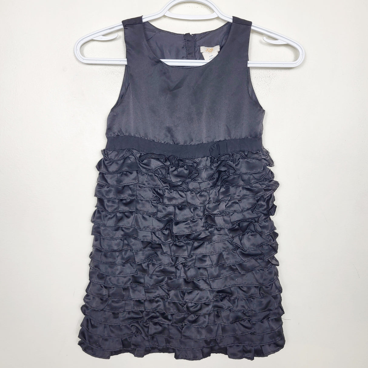 MAWA1 - Joe black satin special occasion dress with ruffles. Size 8