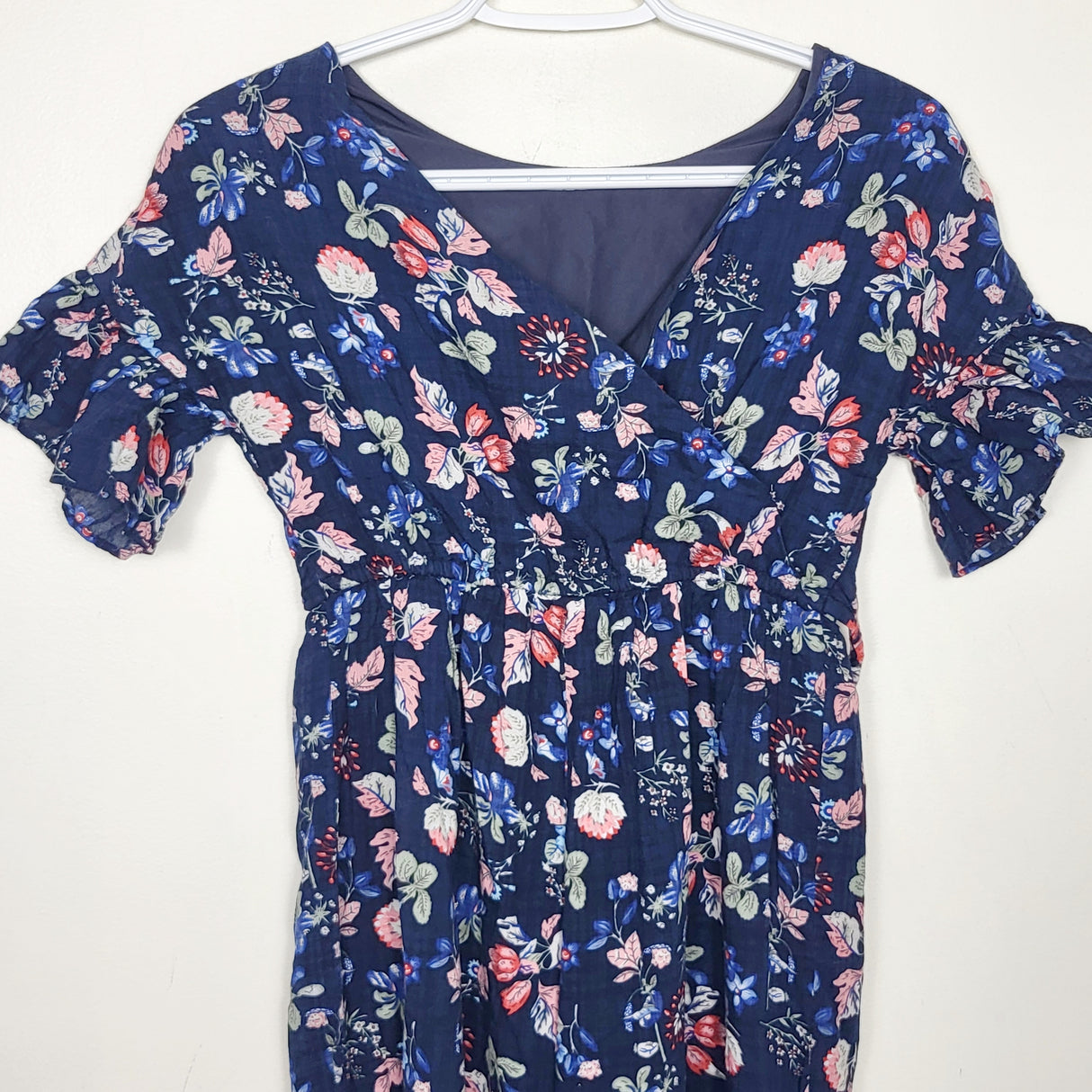 MAWA1 - Pastourelle NYC navy floral print wide leg romper. Size 10