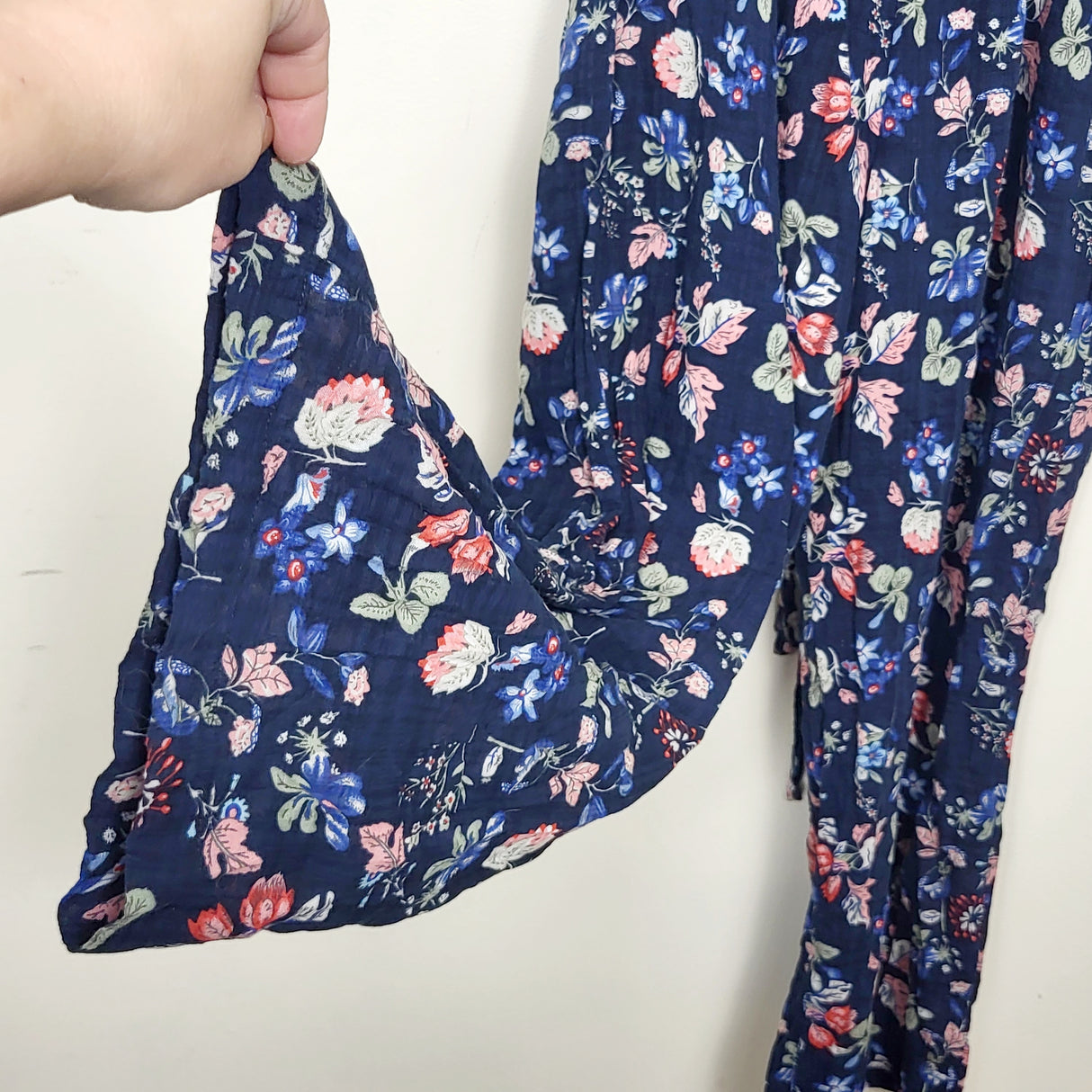 MAWA1 - Pastourelle NYC navy floral print wide leg romper. Size 10