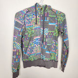 MAWA1 - TNA grey patterned zip up hoodie. ADULT size XS