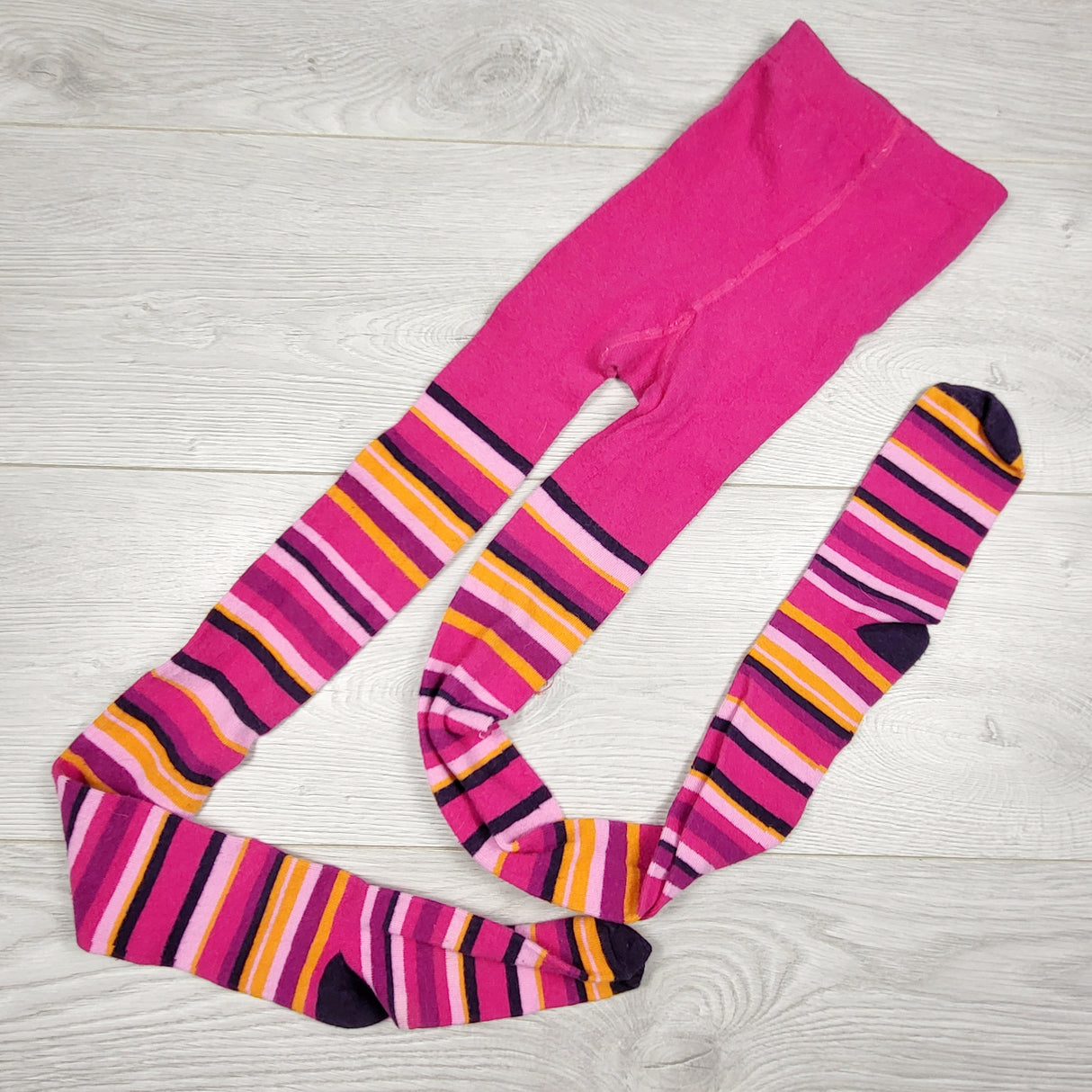 MAWA1 - Gymboree pink striped tights. Size 10/12