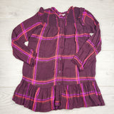NGVU1 - Japna plum coloured plaid dress. Size 5/6