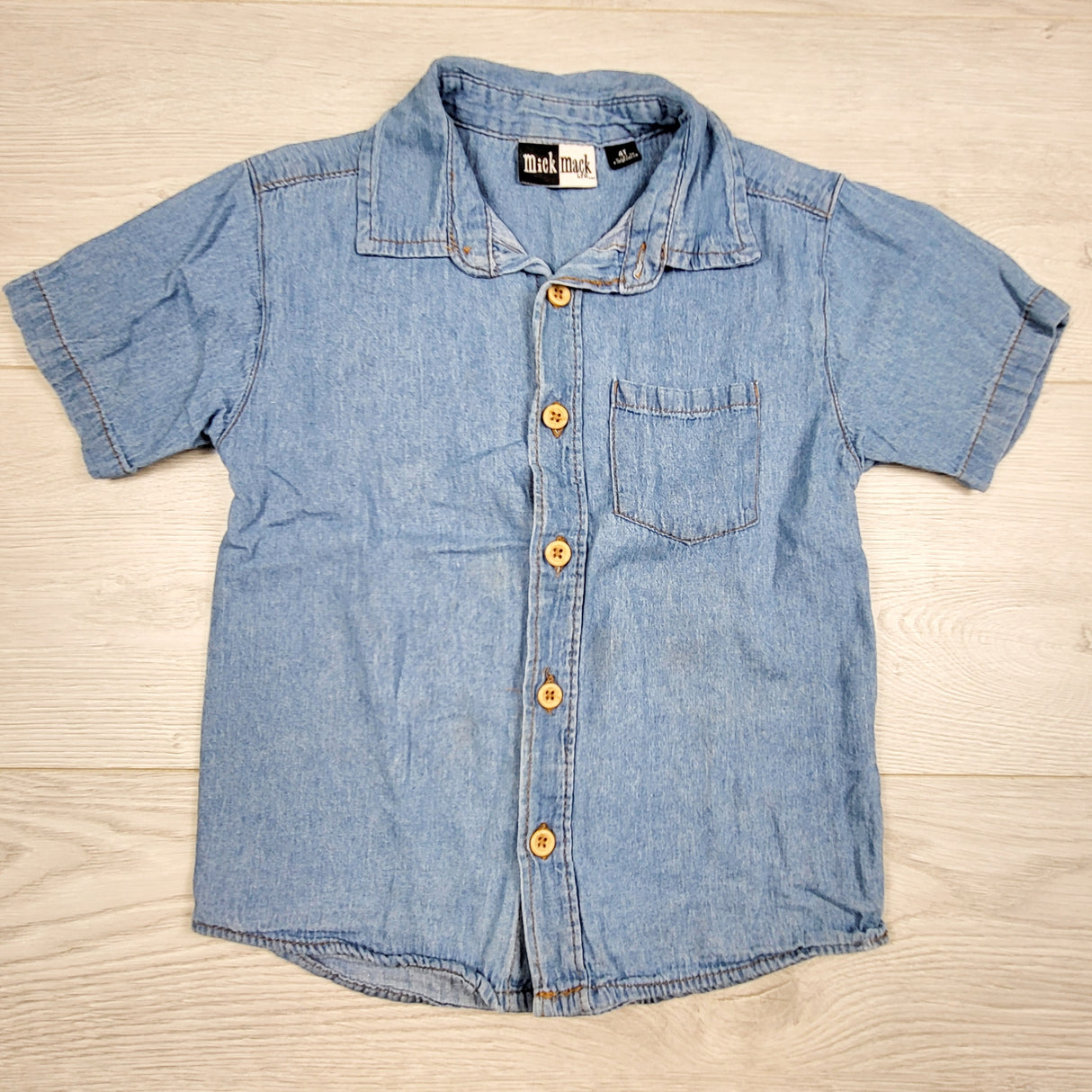 NGVU1 - Mick Mack denim look button down shirt. Size 4T