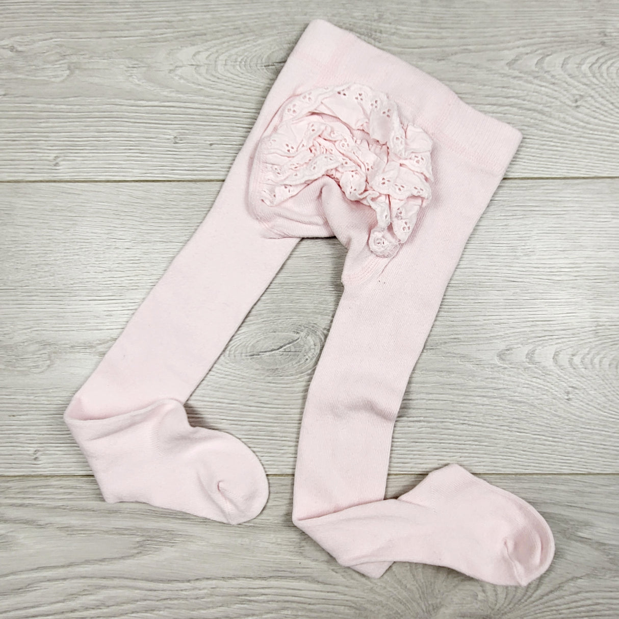 JEPR3 - Pink tights with ruffle bum. Size like 6-12 months