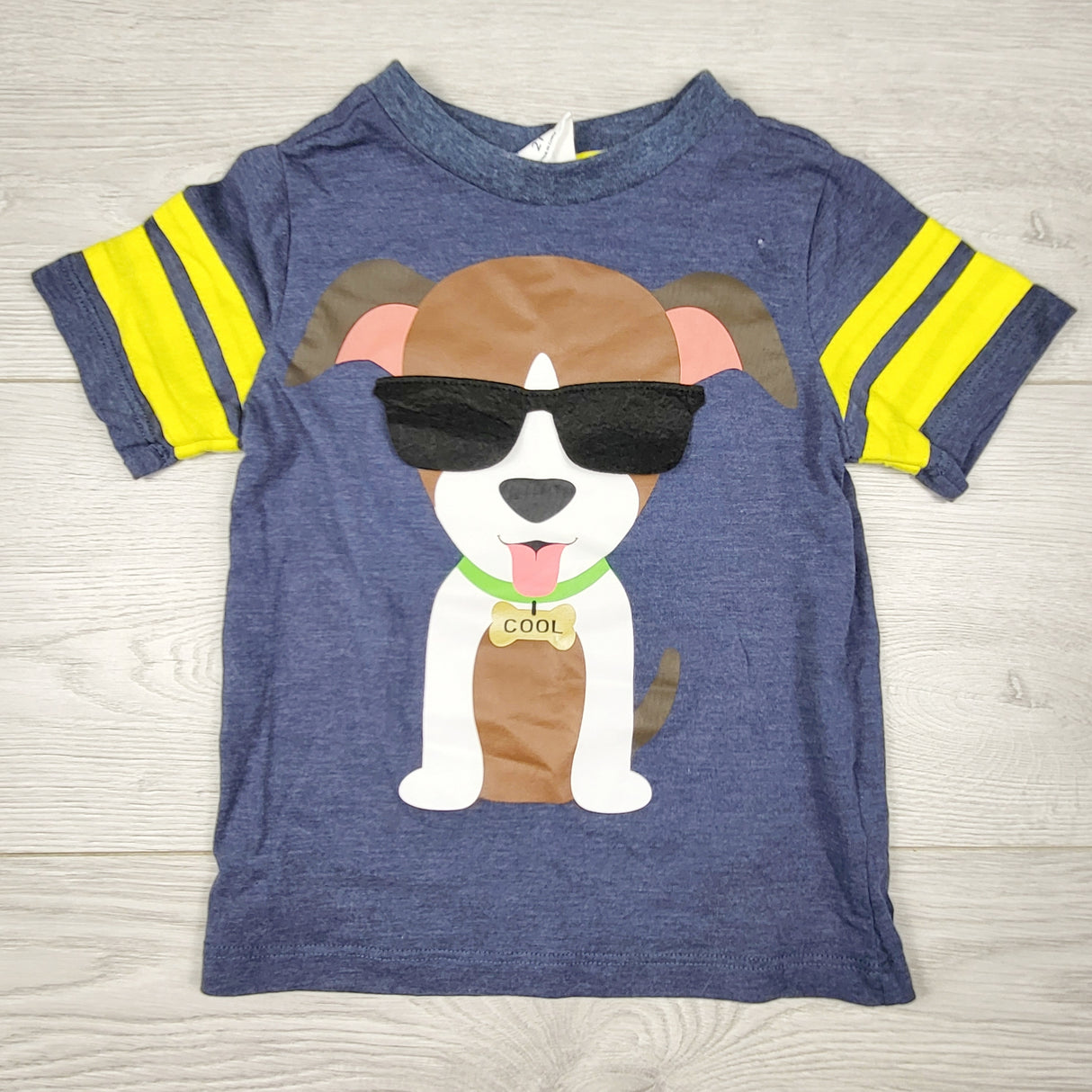 JLSN1 - Young Awesome blue t-shirt dog. Size 2T