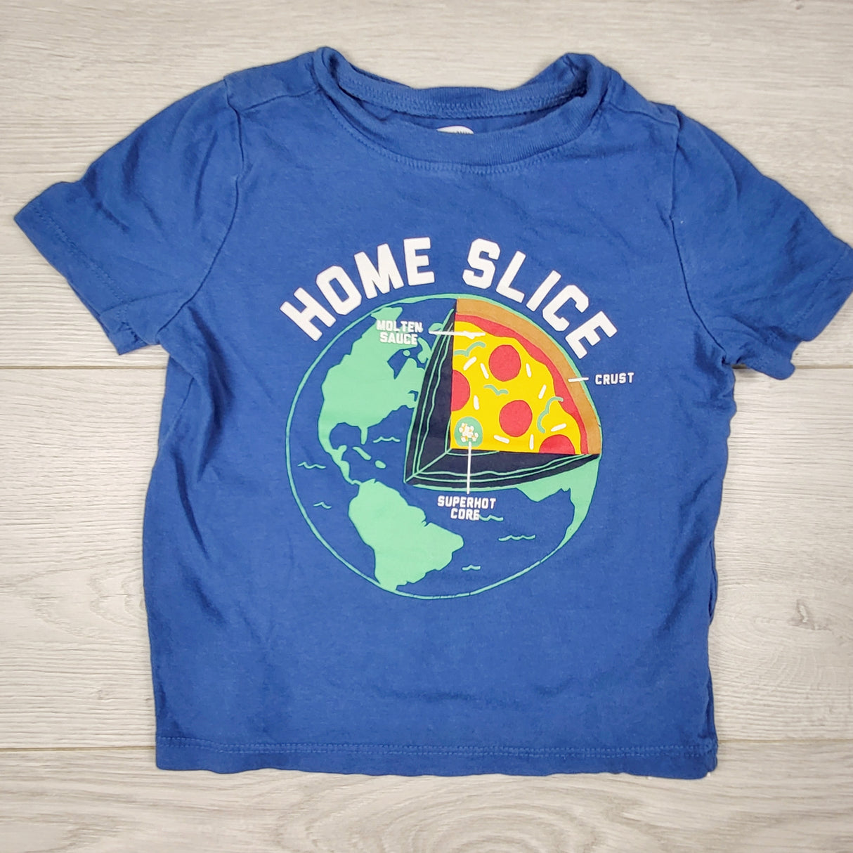 JLSN1 - Old Navy blue "Home Slice" t-shirt. Size 2T