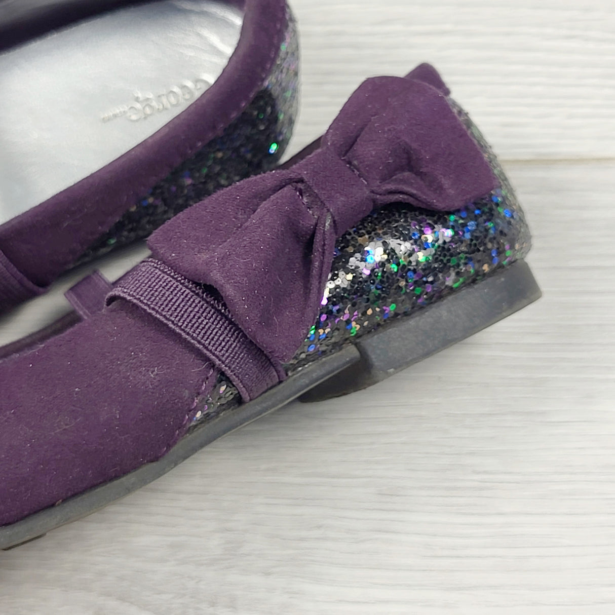 ADMX1 - George purple flats with glitter accents. Size 7