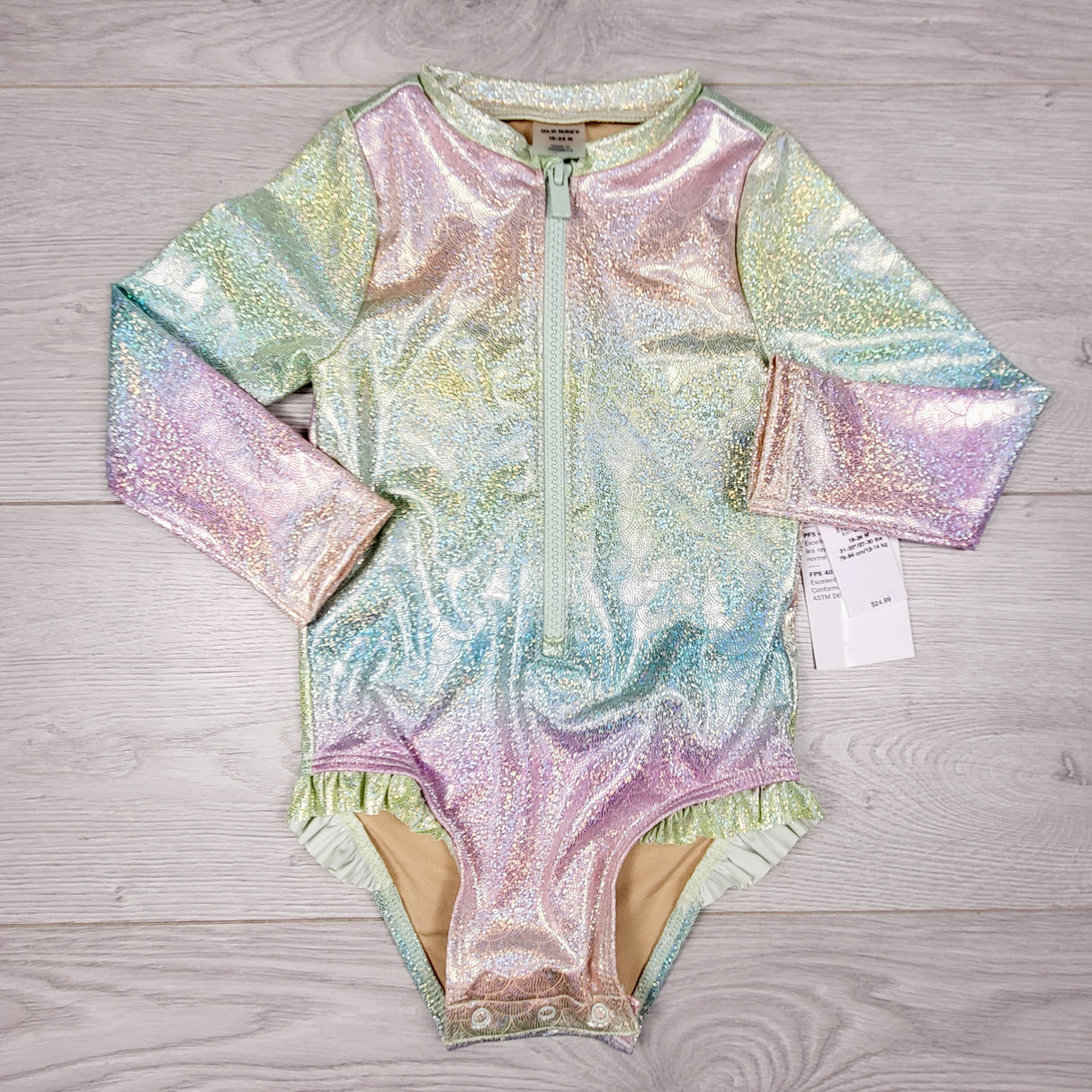ADMX1 - NEW - Old Navy glitter one piece swimsuit. Size 18-24 months