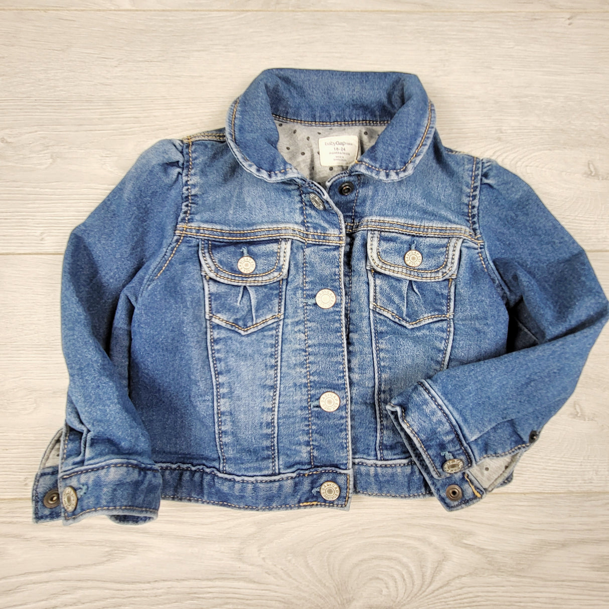 ADMX1 - Gap jean jacket with snap buttons. Size 18-24 months