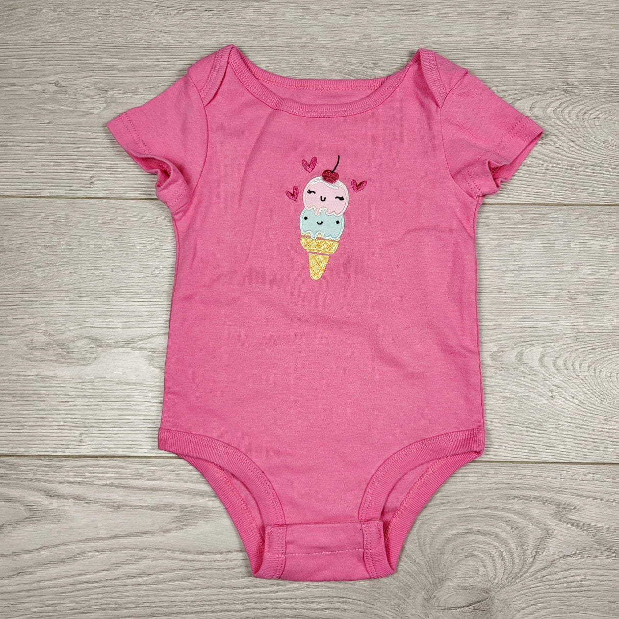 ECRS2 - Rococo pink bodysuit with ice cream cone. Size 9 months