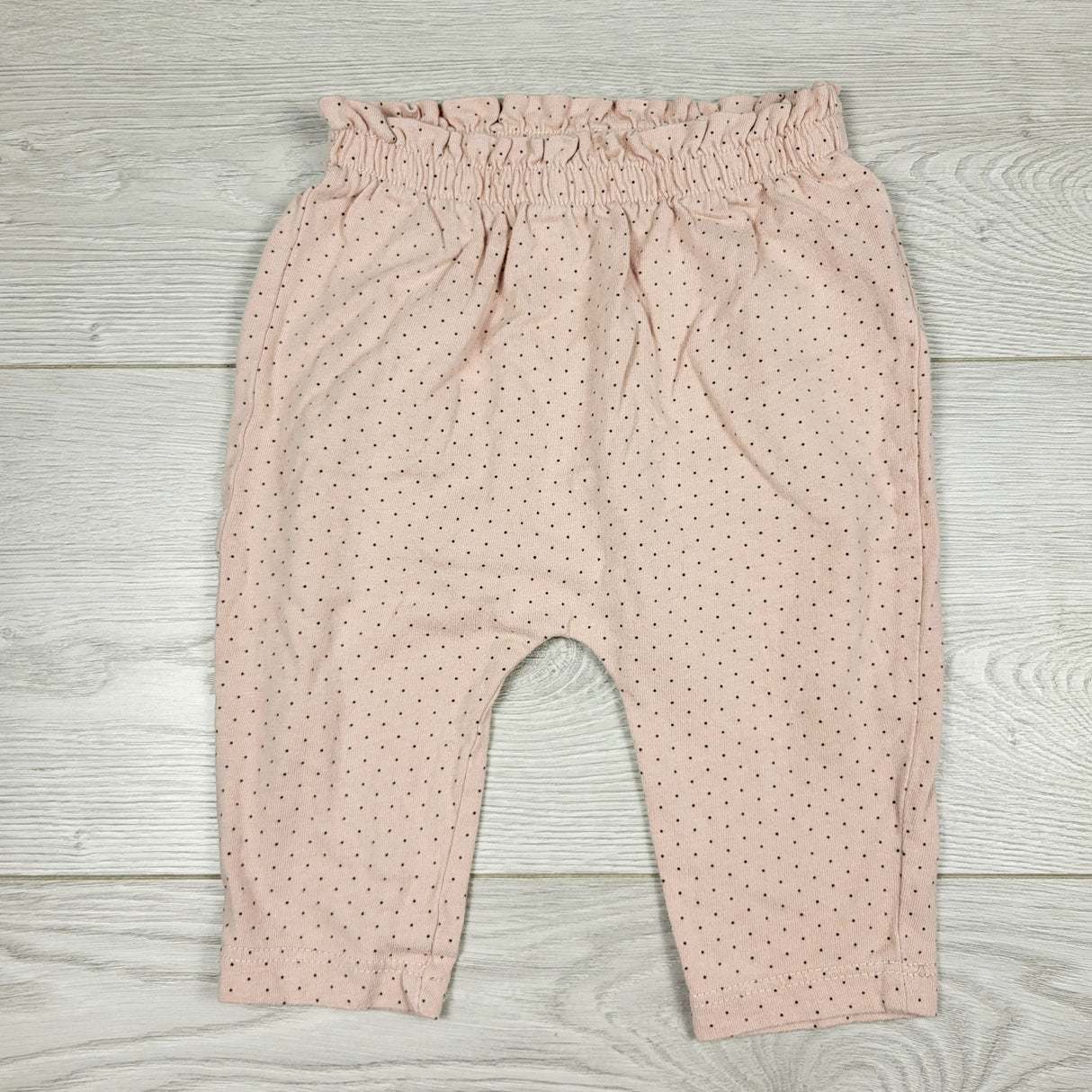 ECRS2 - Gap pink polka dot organic cotton pants with ruffle waist. Size 3-6 months