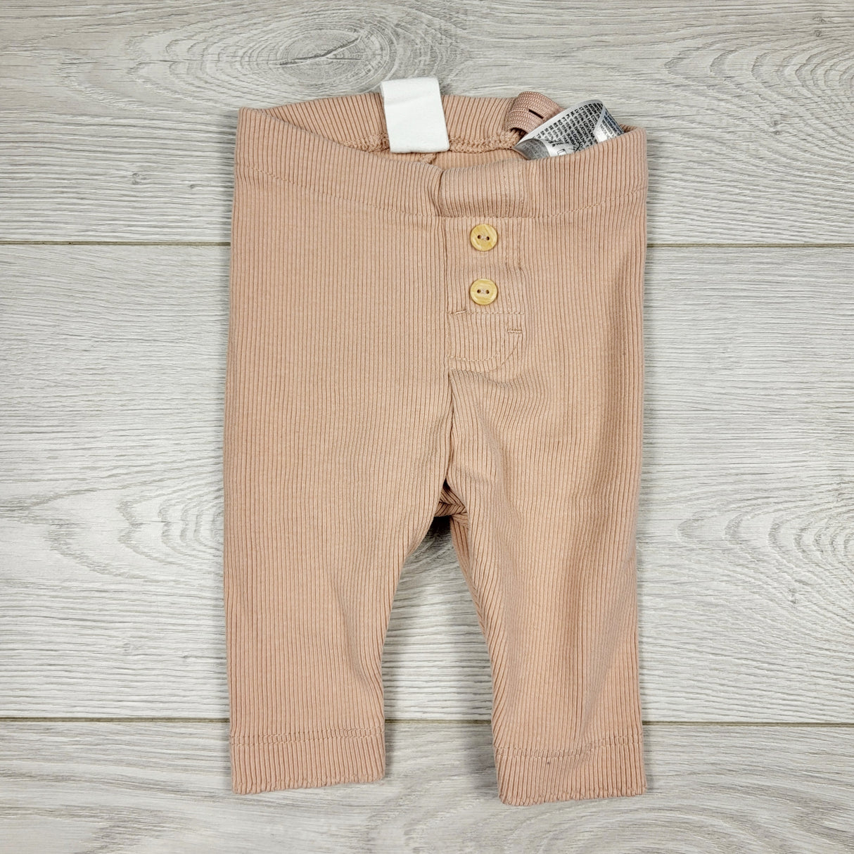 ECRS2 - H and M pink ribbed organic cotton leggings. Size 1-2 months