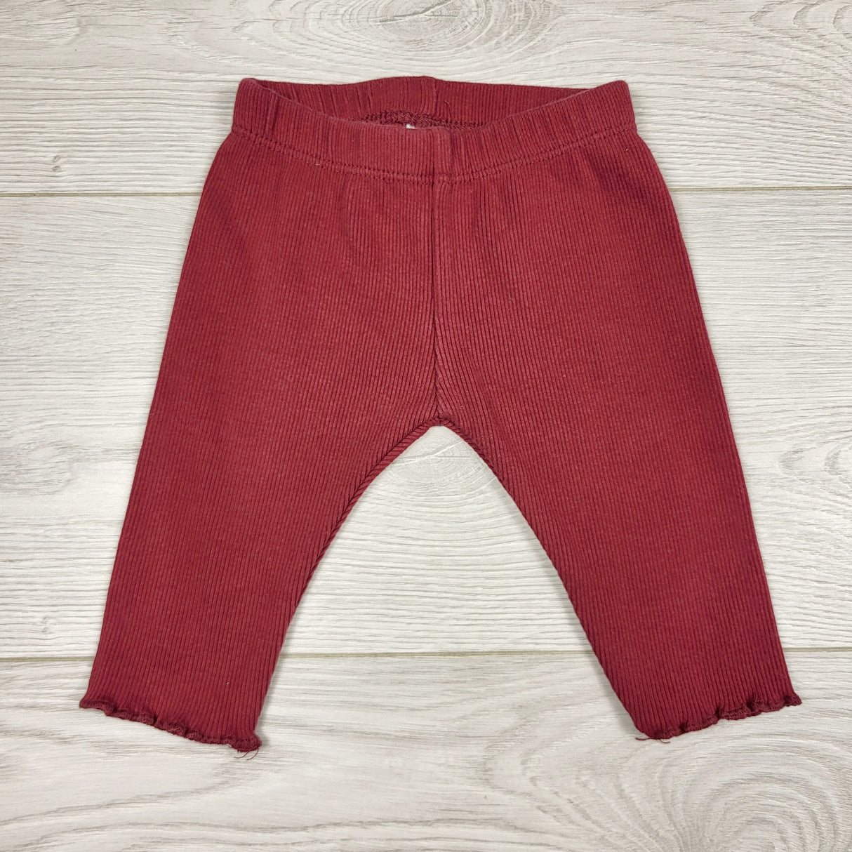 ECRS2 - PL Baby burgundy ribbed leggings. Size 3 months
