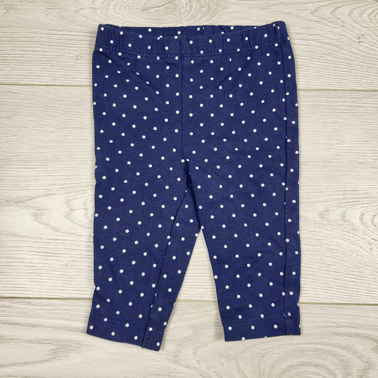 ECRS2 - Carters navy polka dot leggings. Size 3 months