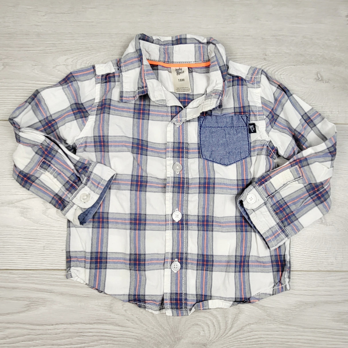 MAWA2 - Baby B'gosh plasid button down shirt. Size 18 months