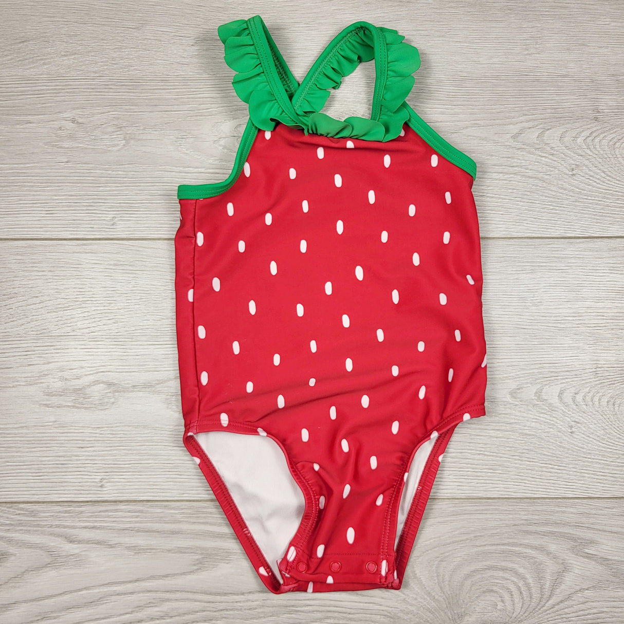 DMKY1 - Old Navy one piece strawberry swimsuit. Size 18-24 months