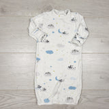 DMKY1 - Angel Dear white bamboo sleep gown with pandas. Size 0-3 months