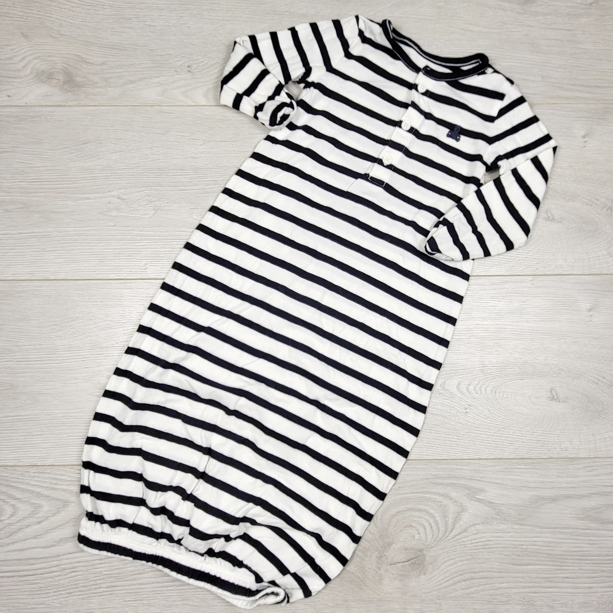 DMKY1 - Gap navy striped sleep gown. Size 6-9 months