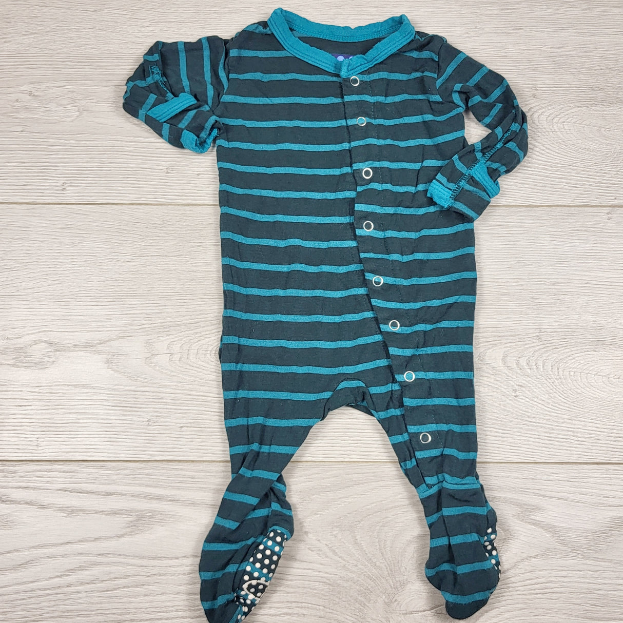 DMKY2 - Kickee Pants striped bamboo sleeper. Newborn size