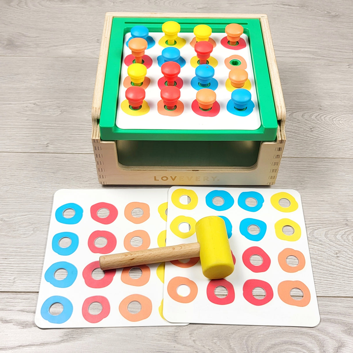 MIRE1 - Lovevery Match & Tap Hammer Box .  Sorry - NO SHIPPING