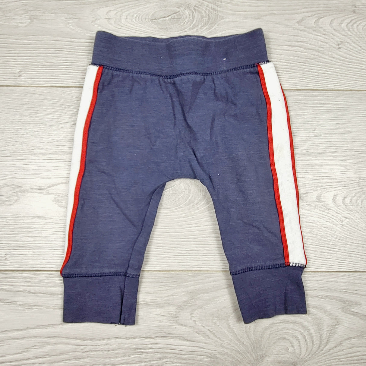 CHSP1 - Cotton on Kids blue cotton pants with side stripe. Size 0-3 months