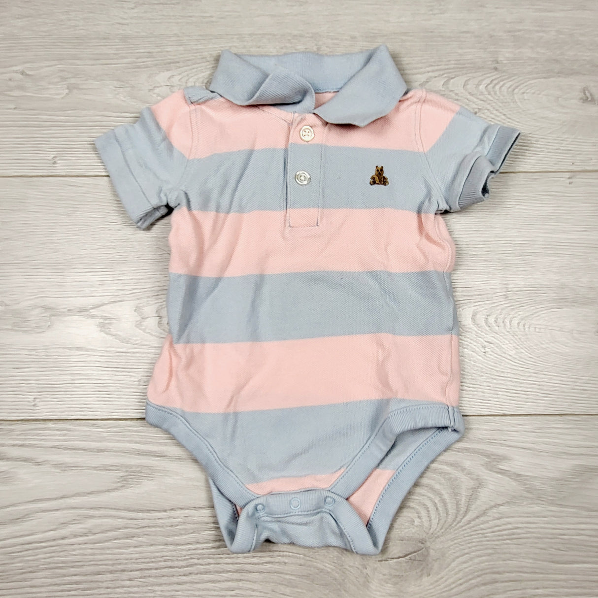 CHSP1 - Gap striped polo bodysuit. Size 6-12 months