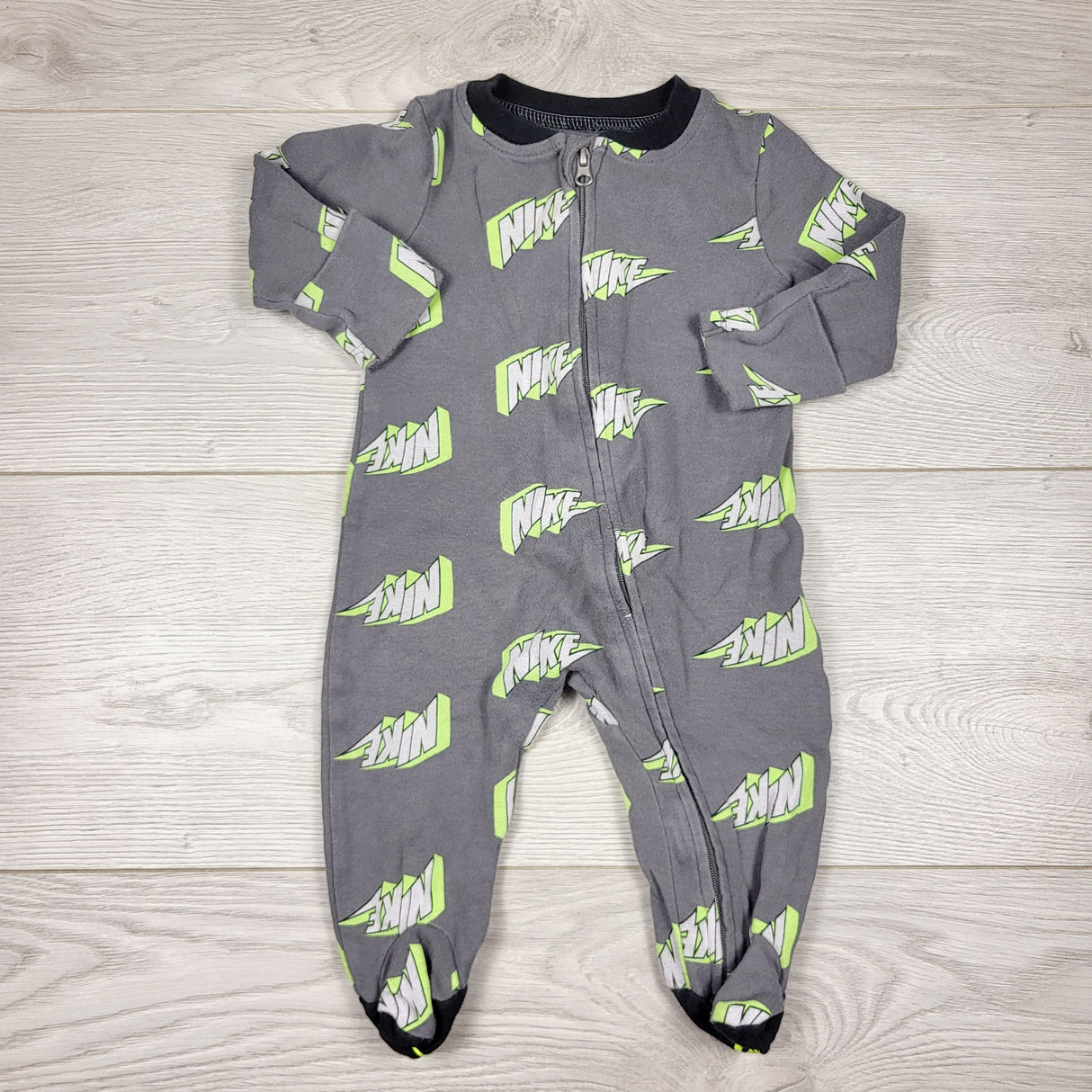CHSP1 - Nike grey zippered cotton sleeper. Size 3 months