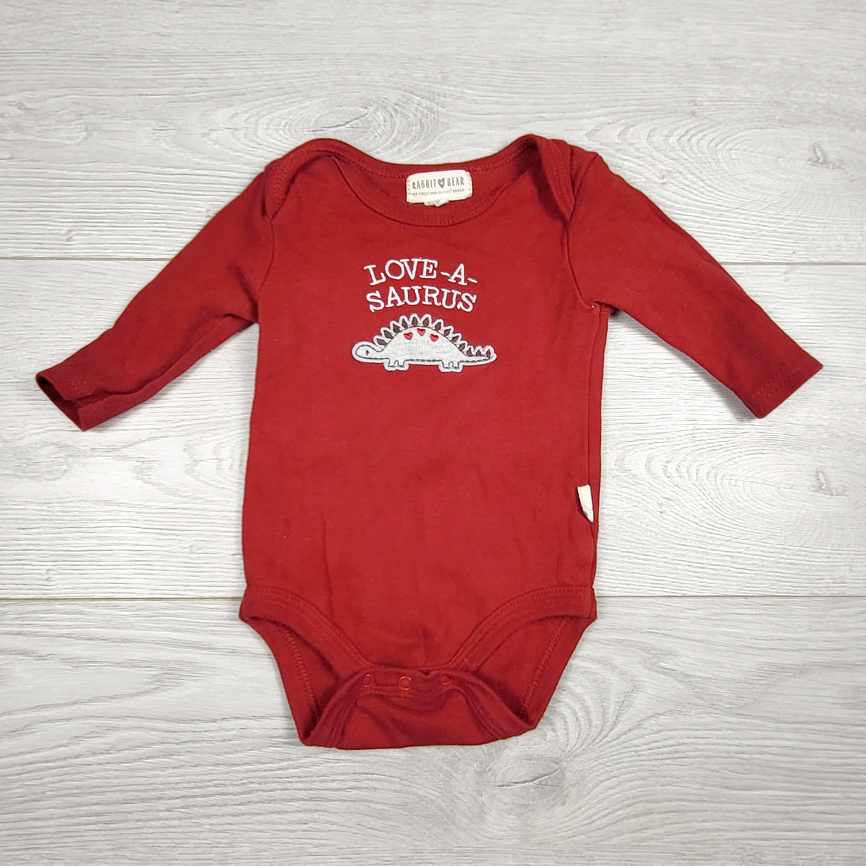 CCAM1 - Rabbit and Bear red "Love-a-Saurus" bodysuit. Size 6 months