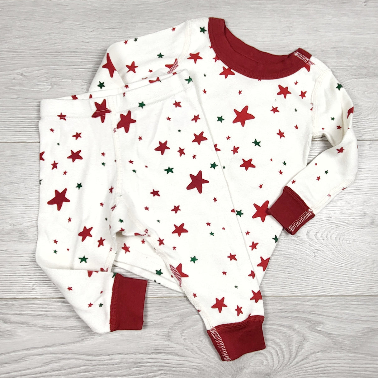 CCAM1 - Moon and Back by Hanna Andersson 2pc cotton star PJs. Size 6-12 months