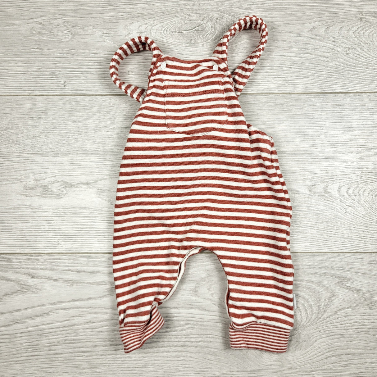 CCAM1 - Noppies striped cotton overalls. 0-3 months