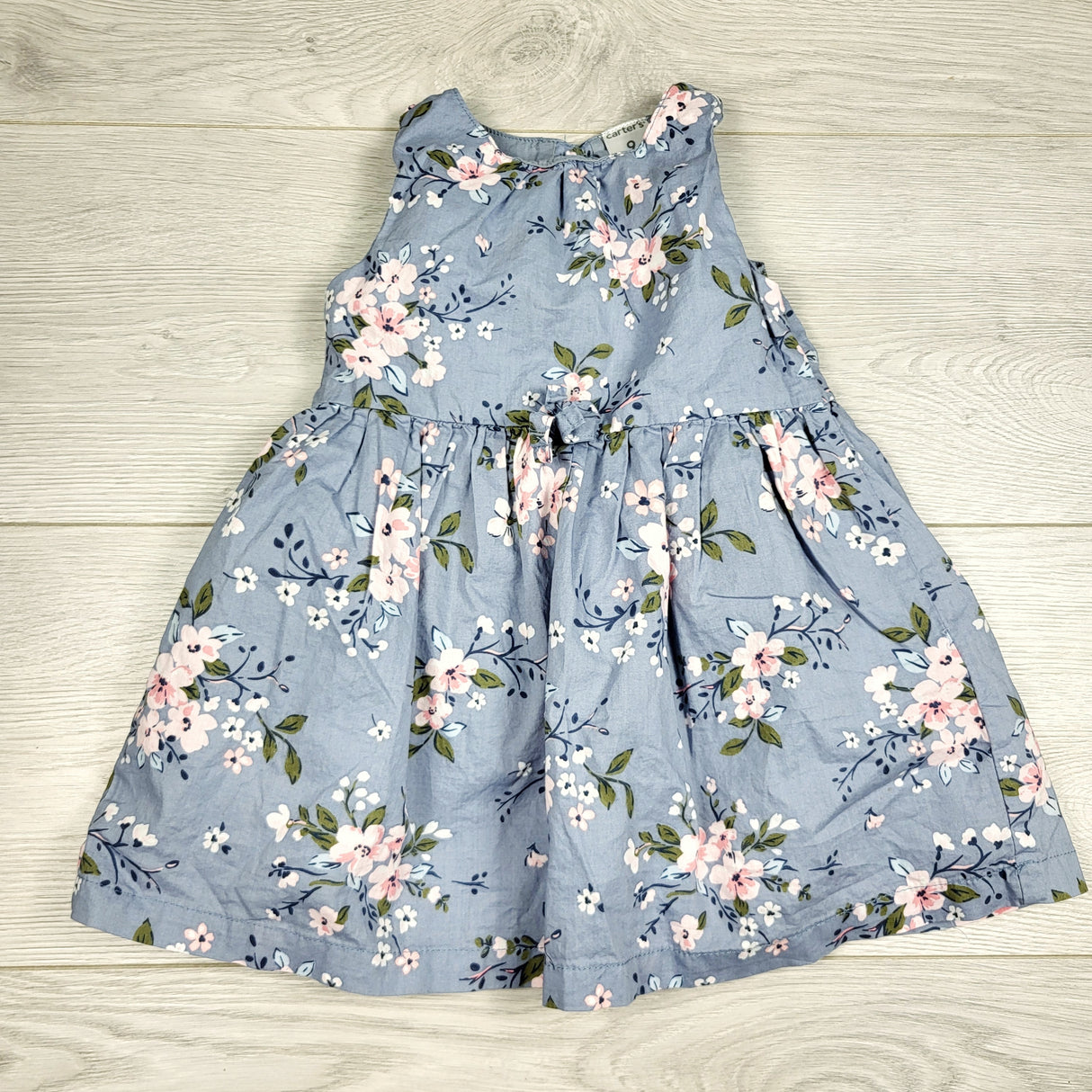 CCAM1 - Carters blue floral print dress. Size 9 months