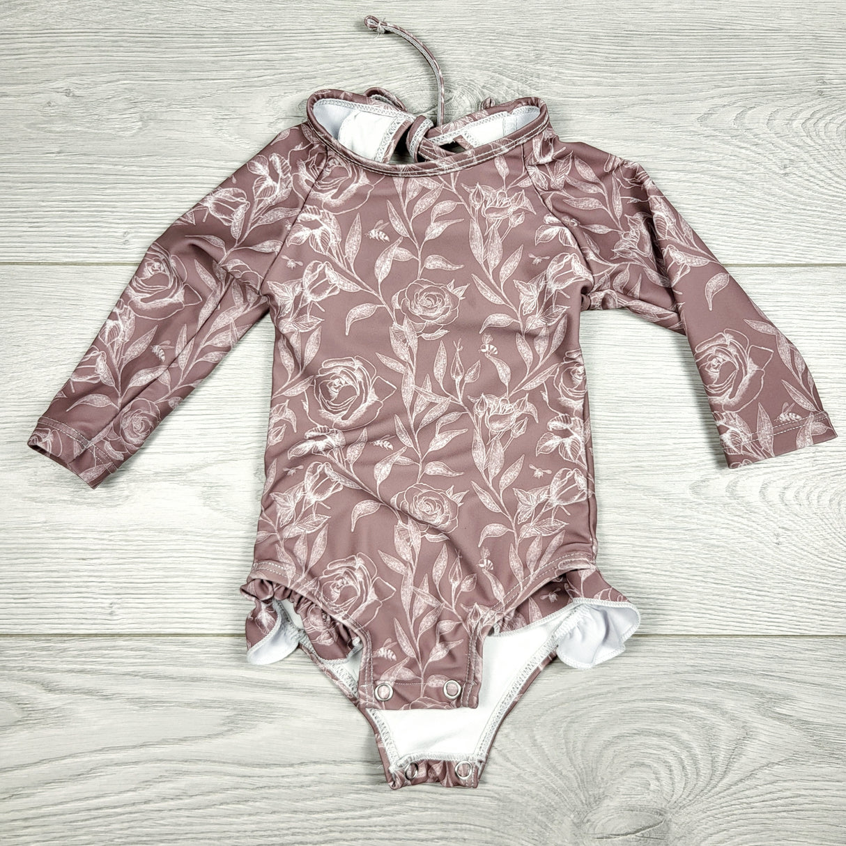 CCAM1 - Current Tyed purple floral print "Noa" swimsuit. Size 0-6 months 🍁