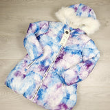 JLSN4 - NEW - George purple and blue fleece lined hooded winter coat. Size 6