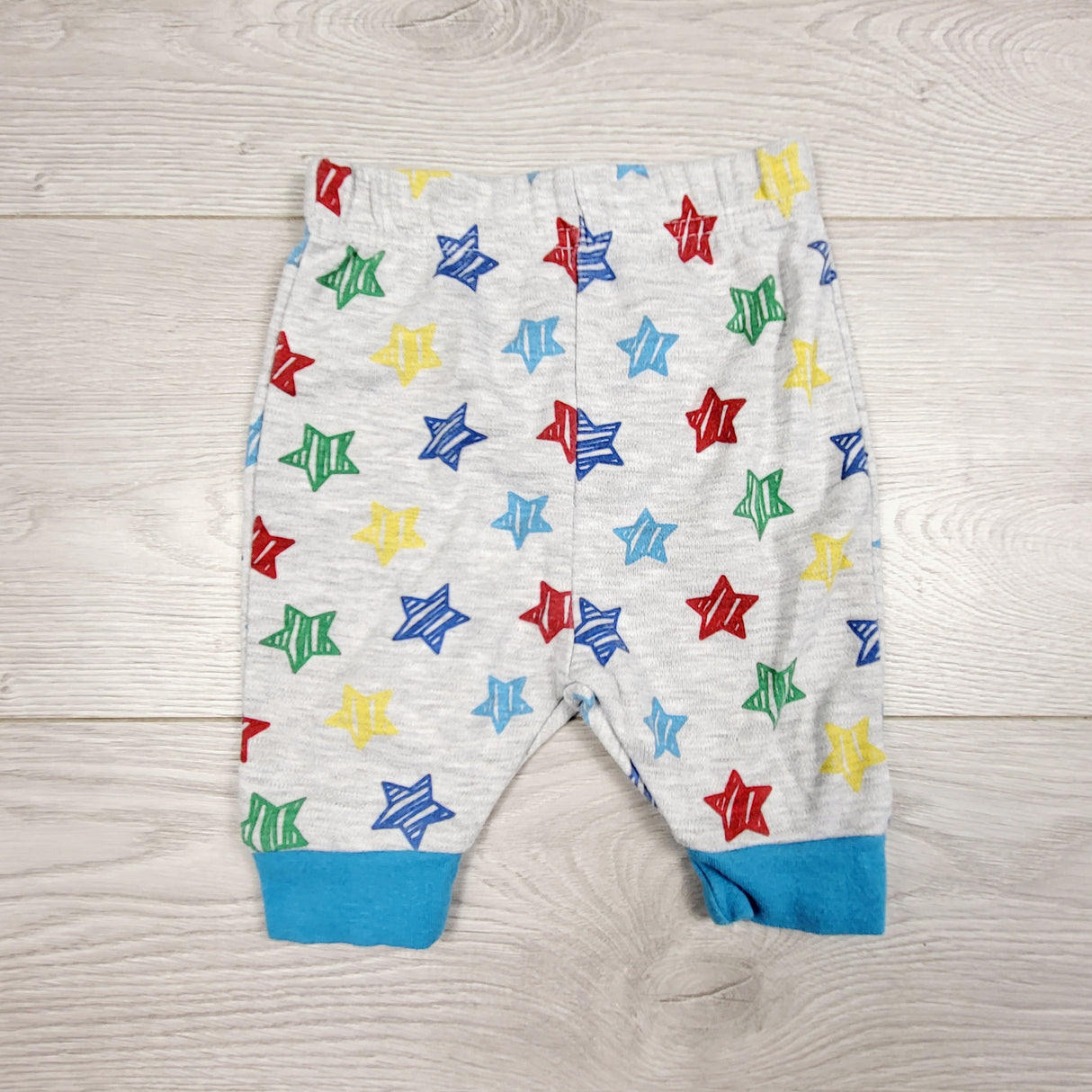 CHSP22 - Baby Mode grey cotton pants with stars. Size 0-3 months