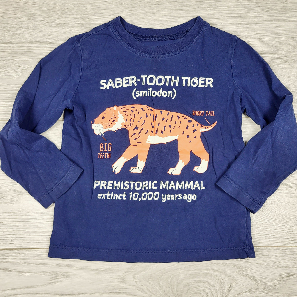 CBEN1 - Carters navy Saber-Tooth tiger top. Size 24 months
