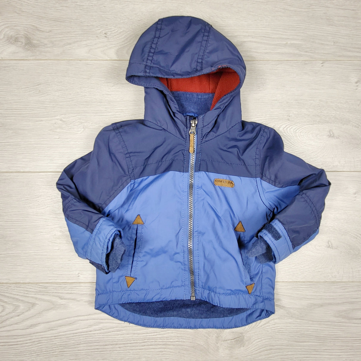CBEN1 - Carters two-tone blue fleece lined jacket. Size 12 months