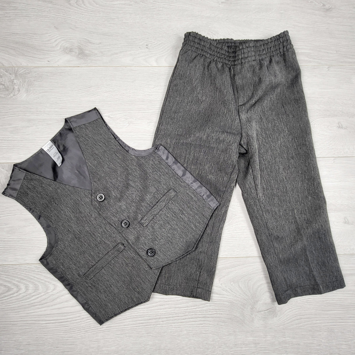 CBEN1 - George grey dress pants + vest. Size 18-24 months