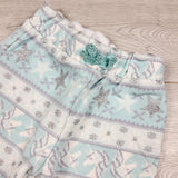 ALWE2 - Children's Place white and blue patterned Winter themed fleecy lined joggers. Size 3T