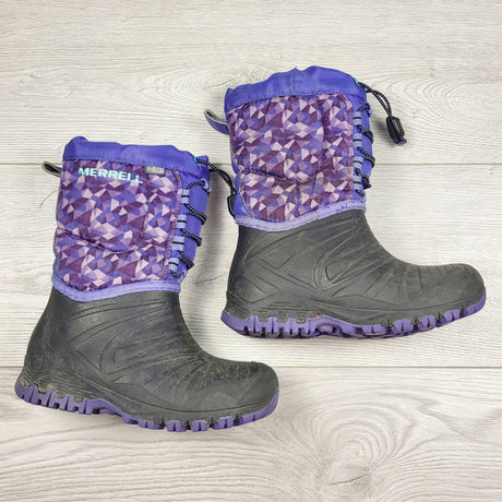 CHLSC2- Merrell purple patterned "Quest Lite" waterproof boots. Size 12
