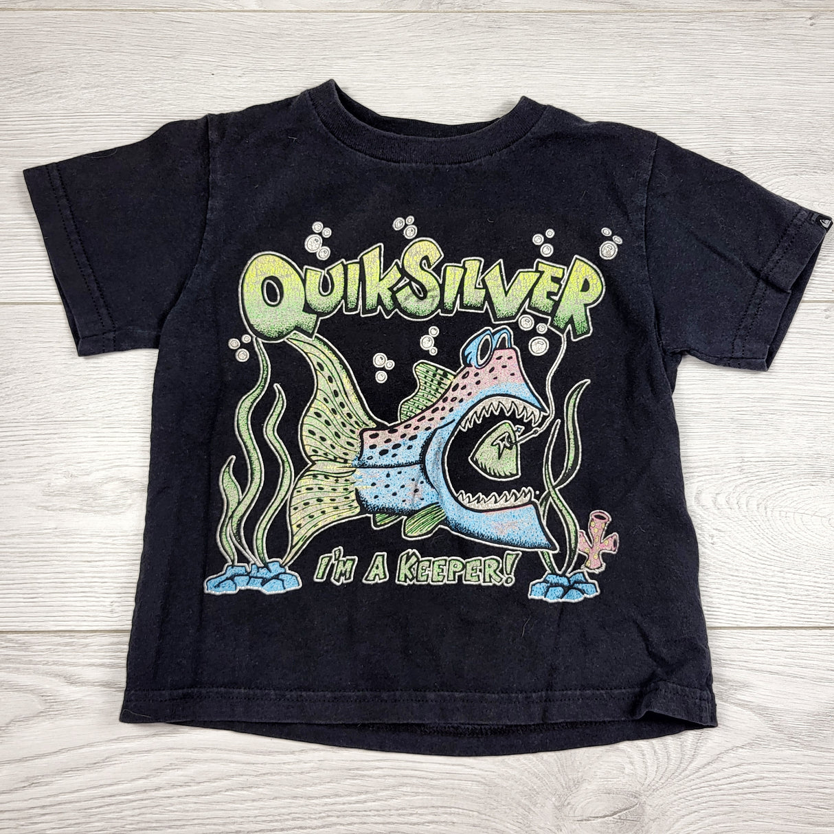 CHLSC2 - Black Quiksilver t-shirt. Size 2T