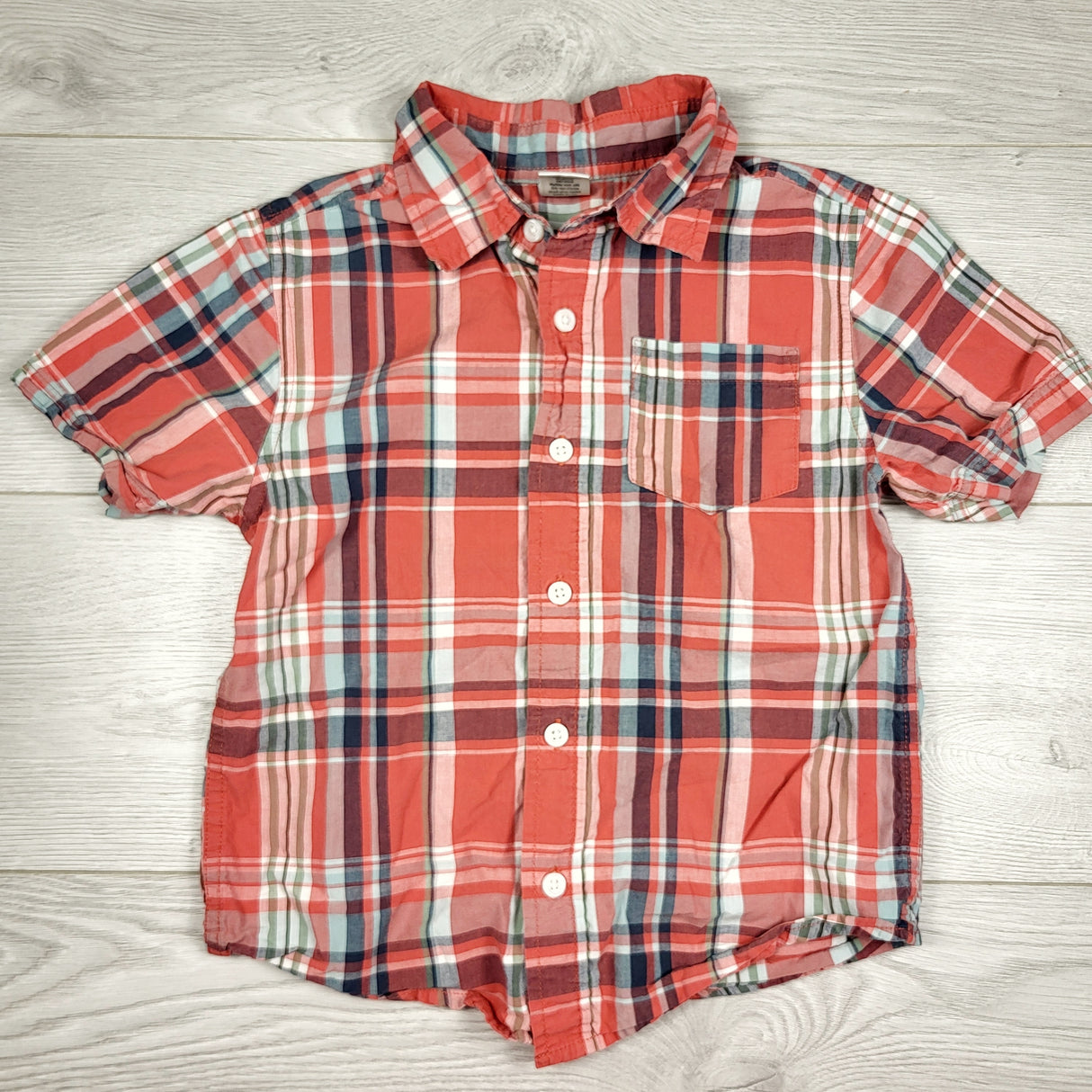 CHLSC2 - Gymboree red plaid button down shirt. Size 4T