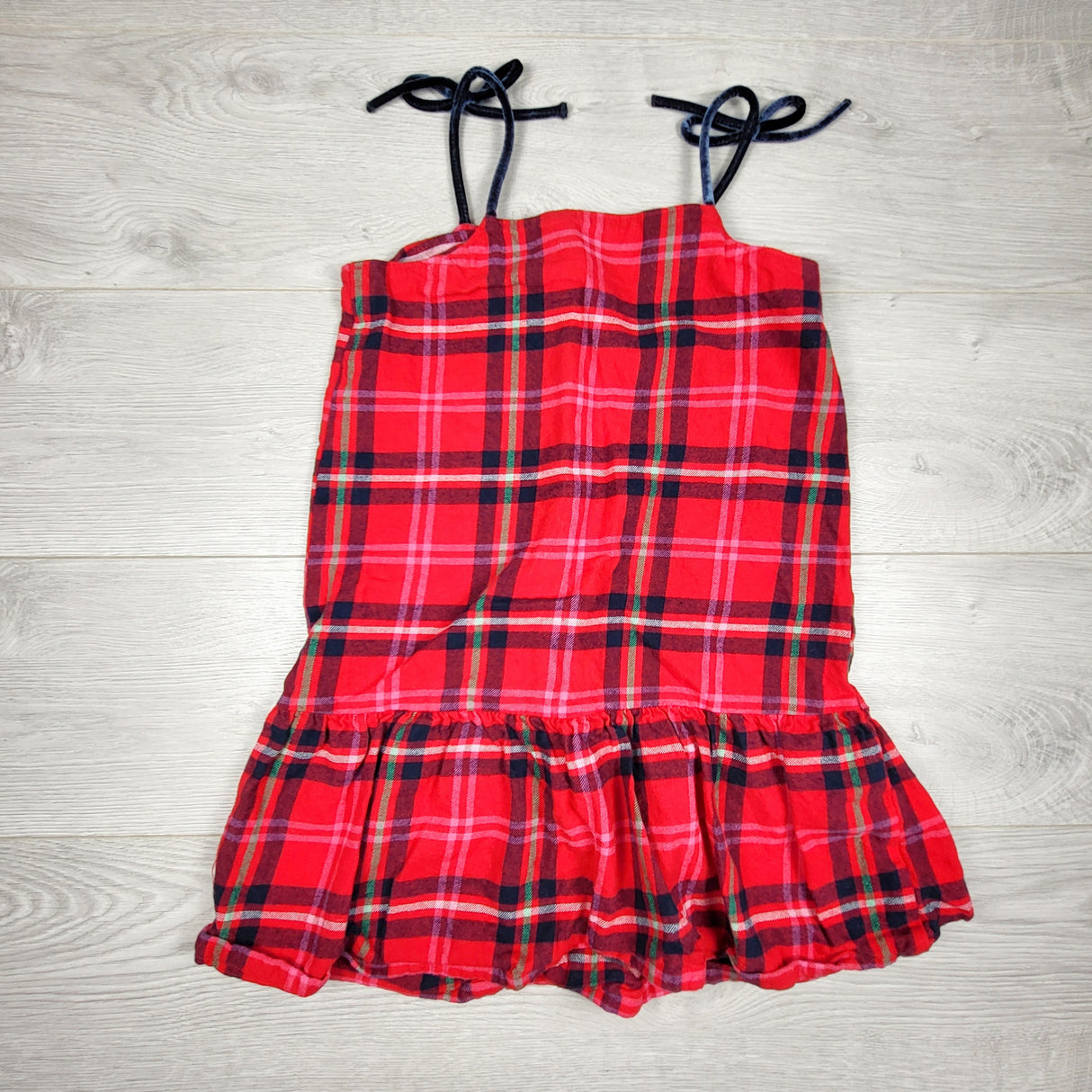 KTBL1 - Old Navy red plaid flannel dress. Size 8