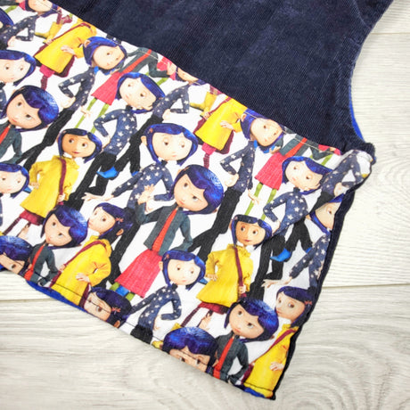KTBL1 - Handmade navy corduroy best with Coraline. Sizes like a 5T